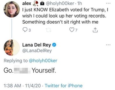 Lana Del Rey, Twitter, fan, exchange, US election, Donald Trump