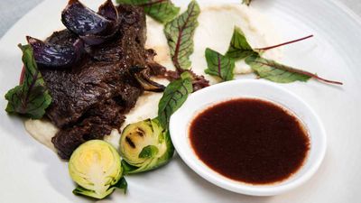 Recipe: <a href="https://kitchen.nine.com.au/2017/11/24/17/36/family-food-fight-the-butlers-twice-cooked-beef-cheek" target="_top">The Butler's Twice cooked Beef Cheek on celeriac puree with slow roasted onions and grilled sprouts</a>