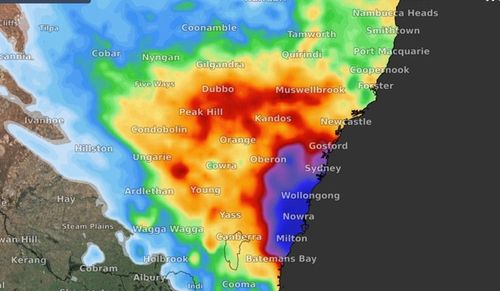 Torrential rain headed for NSW coast.