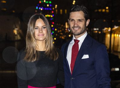 Princess Sofia of Sweden and Prince Carl Philip of Sweden attend the concert Christmas in Vasastan at  Gustaf Vasa Church on December 21, 2019 in Stockholm, Sweden.