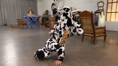 Luke transforming into a breakdancing cow is something I did not expect to see on The Block, but it's welcome nonetheless.