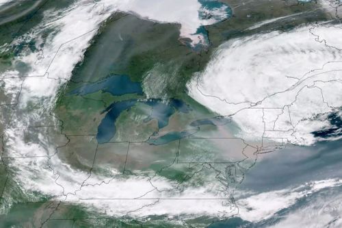 Smoke from Canadian wildfires drifts across the Midwest and Northeast of the United States.