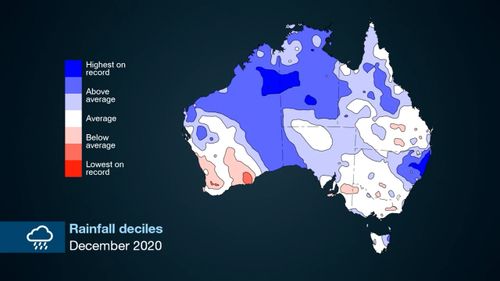 L'Australie a connu son mois de décembre le plus humide depuis 1900 l'année dernière.