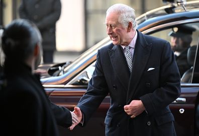 King Charles III arrives to visit King's House, a community hub founded by King's Cross Church (KXC), on December 8, 2022 in London.