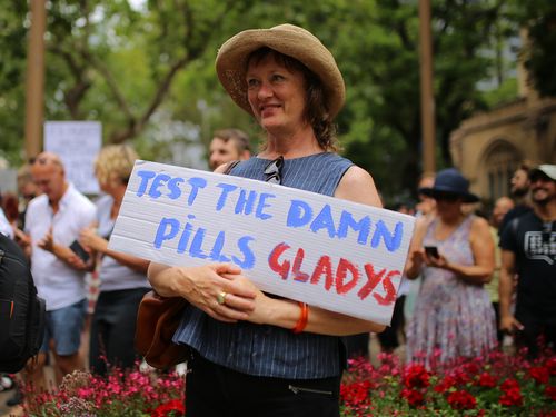 The aim of the march is to put pressure on NSW Premier Gladys Berejiklian to introduce pill testing at music events.