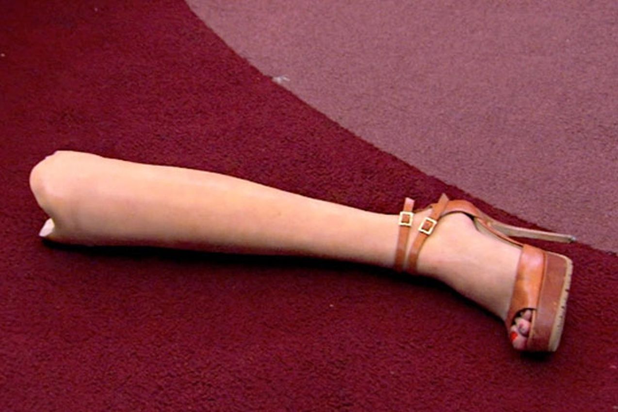 The offending leg...after it was hurled across the room. 