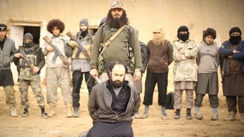 Fugitive Australian terrorist Khaled Sharrouf appears to execute a spy in a recent ISIL video.