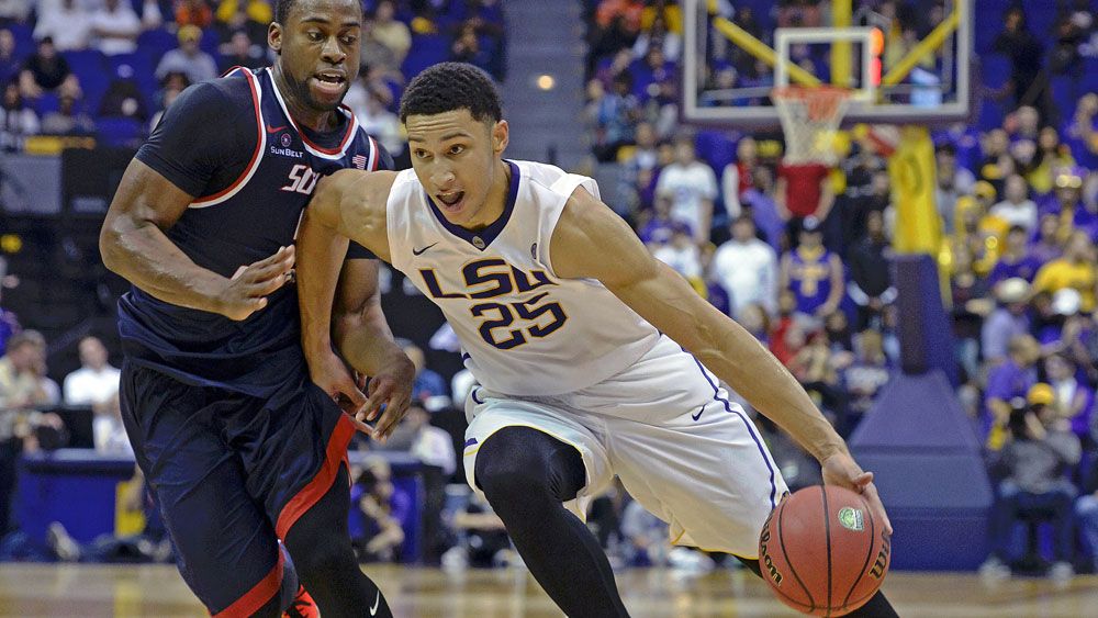 Ben Simmons playing for Louisiana State University. (AAP)