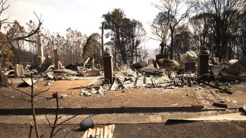 Fire damaged property in the Victorian town of Kinglake, Monday, Feb. 9, 2009. Bushfires across Victoria have claimed the lives of at least 131 people and burnt more than 330,000ha.