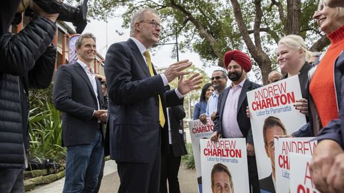 Federal Opposition leader Anthony Albanese campaigns in Parramatta in Sydney, as he says Labor has an economic plan for the Australian people.  