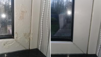 Unlikely kitchen staple cleans grimy stickers off windows