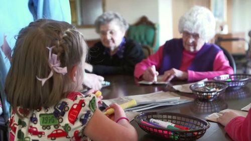 Present Perfect was filmed at the Providence Mount Saint Vincent retirement home in West Seattle, WA, also home to to the Intergenerational Learning Center, over the course of the 2012-2013 school year.