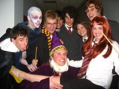 Team Starkid behind the scenes of A Very Potter Musical.