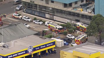 A man and a teenager has been injured in a scaffolding collapse in Sydney&#x27;s west.