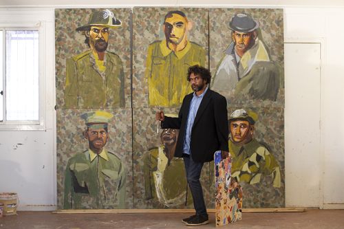 Artist Vincent Namatjira is part of an exhibition which looks at Indigenous warriors protecting land and country.