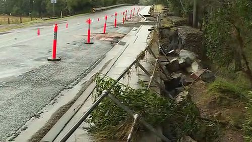 Parts of the NSW mid-north coast have seen more than a metre of rain. Pictured is damage in Port Macquarie.