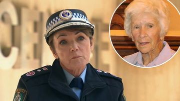 NSW Police Commissioner Karen Webb and 95-year-old Clare Nowland.