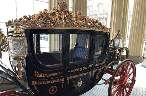 Prince Charles rode in this coach to Prince William's wedding. (9NEWS/Seb Costello)