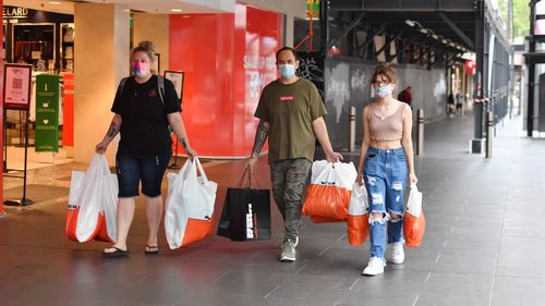 Boxing Day sales at the Bourke street Mall. 26th December 2021 The Age news Picture by Joe Armao