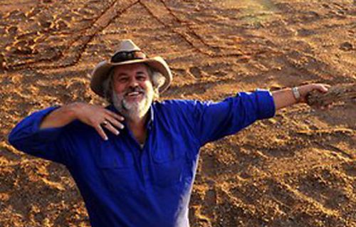 Publican Phil Turner at the Marree Man site.