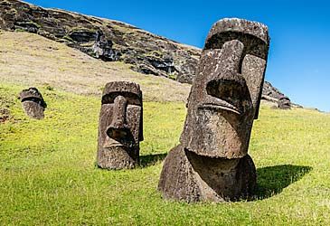 Approximately how many moai statues are there on Easter Island?