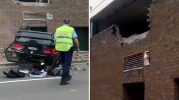 Sydney Eastwood shopping centre car crash BMW flip