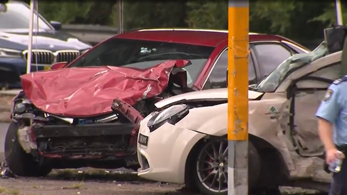 Two family members have been killed in a crash with an allegedly stolen car that police say was driving in "one of the most extreme and dangerous" manner in Sydney's south-west. 