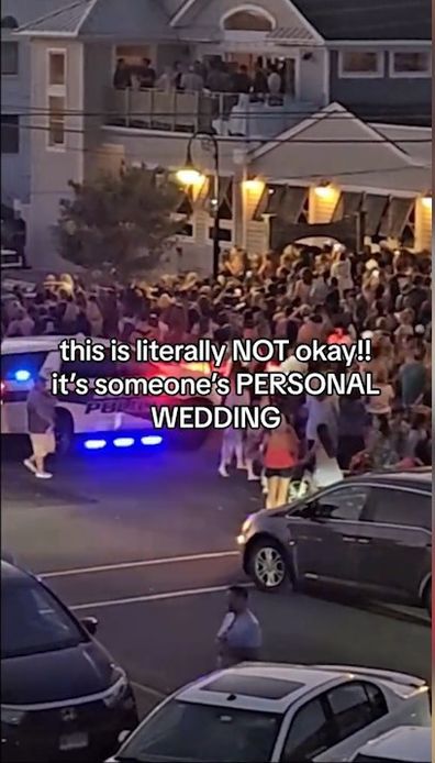 Crowds gather outside Jack Antonoff's wedding rehearsal dinner, with Taylor Swift inside