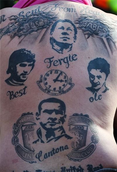 He also pays homage to some of the club's greats on his back.