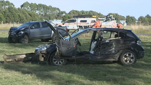 An 18-year-old Irish man has died in a two-car crash in Victoria's south-west.