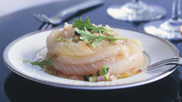 Kingfish with fennel and lime salt