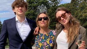 Claudia Karvan with her children Albee and Audrey.