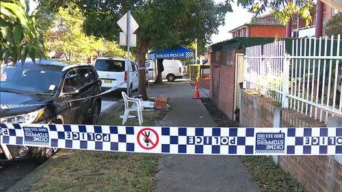 Investigations continued at homes in Lakemba this morning following the arrest of four men. (Network) 