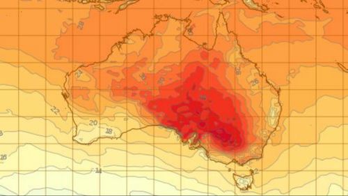 The strong heat afflicting parts of Australia. (BoM)