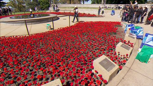 More than 62,000 poppies will be planted near the WA War Memorial before Sunday.