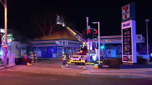 Fire crews were quick to evacuate nearby residents and worked to extinguish the fire. Picture: 9NEWS.