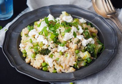 Monday: Goat's cheese and asparagus basmati and quinoa risotto
