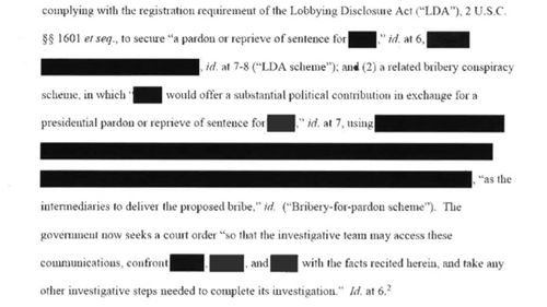 A screenshot of some of the partially redacted documents.