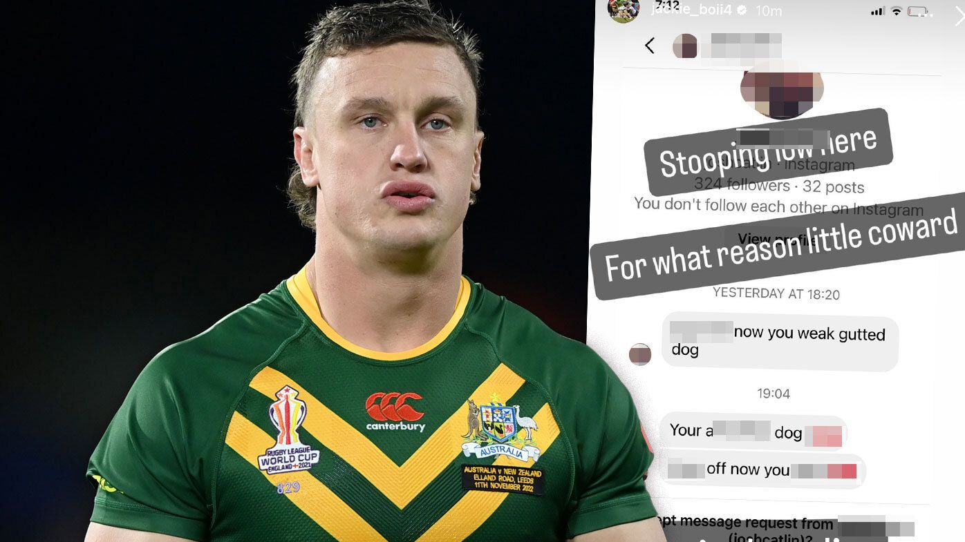 Rabbitohs-bound gun Jack Wighton calls out racist abuse from 'little coward'