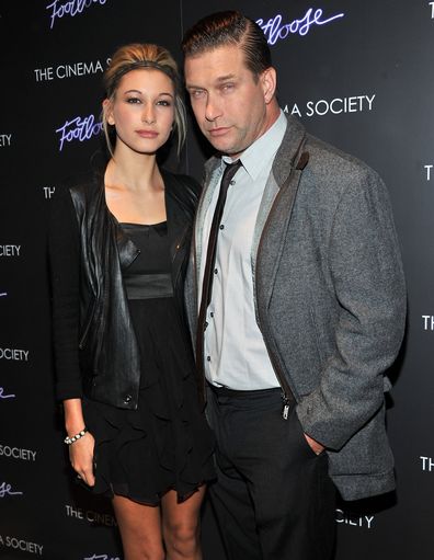 Hailey Bieber and her dad Stephen Baldwin attend the screening of Footloose at the Tribeca Grand Hotel - Screening Room on October 12, 2011 in New York City.