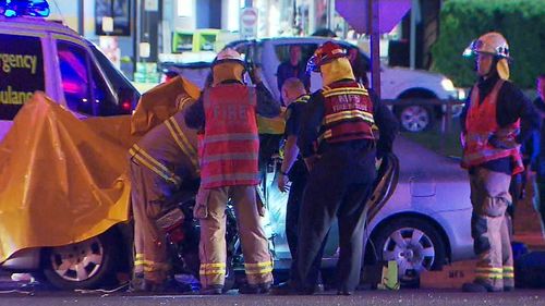 The crash happened in a 90km/h section of road in the city's north. (9NEWS)