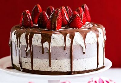 Chocolate ice-cream celebration cake