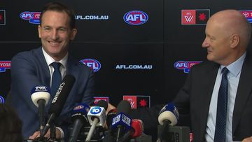 Andrew Dillon has been unveiled as the next AFL CEO.