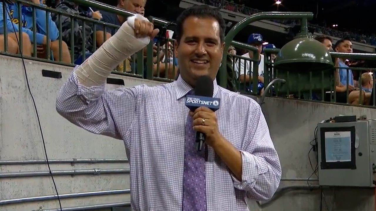 TV sport reporter injured on the job in embarrassing fail