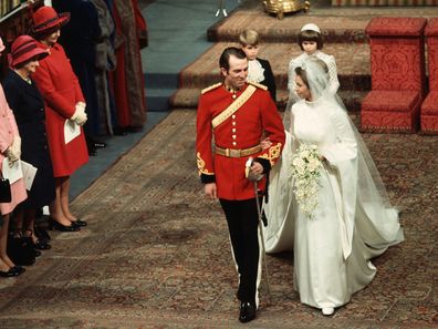 Princess Anne and Mark Phillips 1973 wedding