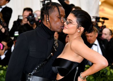 Kylie Jenner, Travis Scott, Met Gala, red carpet, kiss