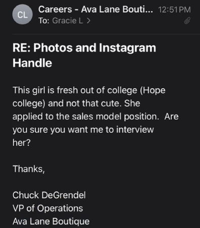 Mistaken email TikTok woman