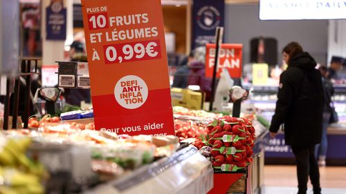 A Carrefour hypermarket in Villeneuve-la-Garenne, a suburb of Paris, France