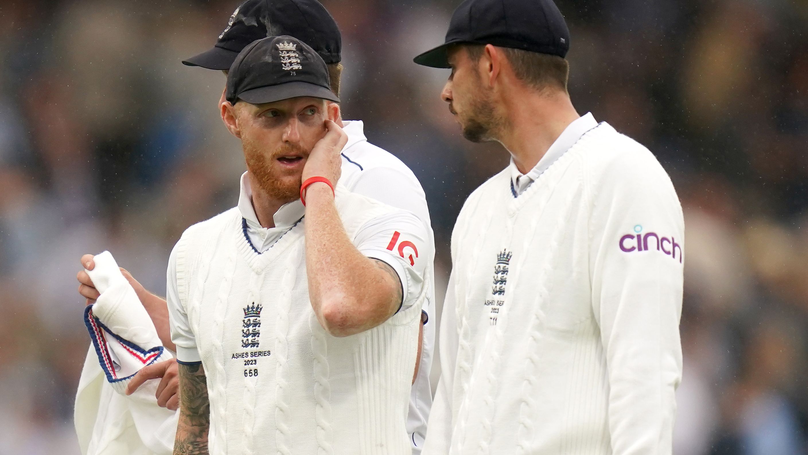 England&#x27;s Ben Stokes and team-mates walk off due to rain during day four of the second Ashes test match at Lord&#x27;s, London. Picture date: Saturday July 1, 2023. (Photo by Adam Davy/PA Images via Getty Images)