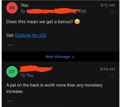 Reddit boss response request for bonus